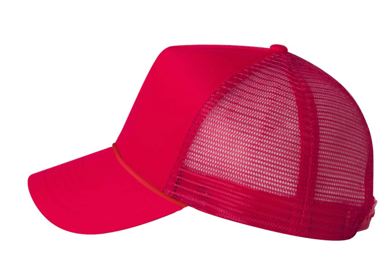 RED TRUCKER HAT