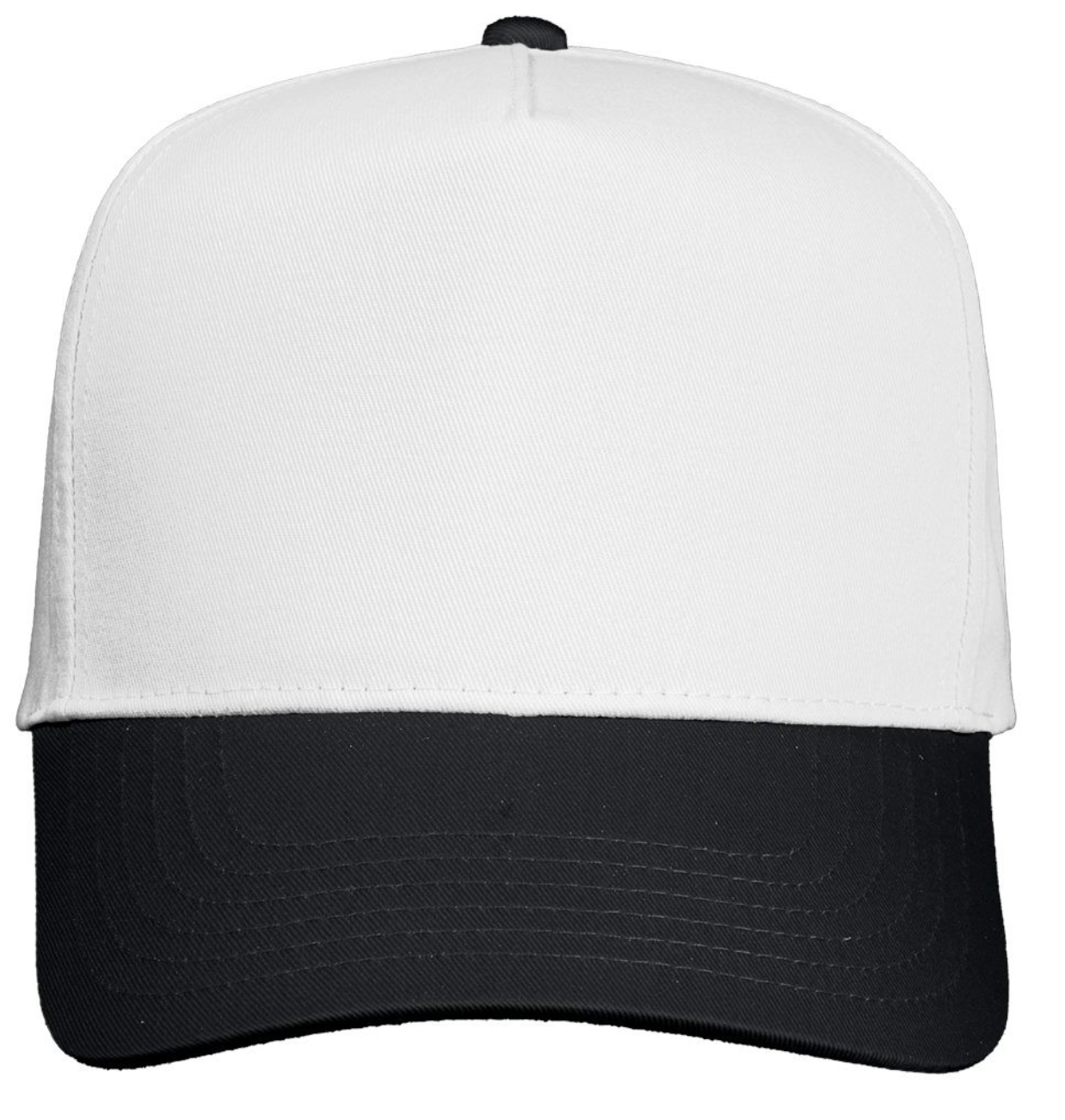 Black/White 5 Panel Twill Hat