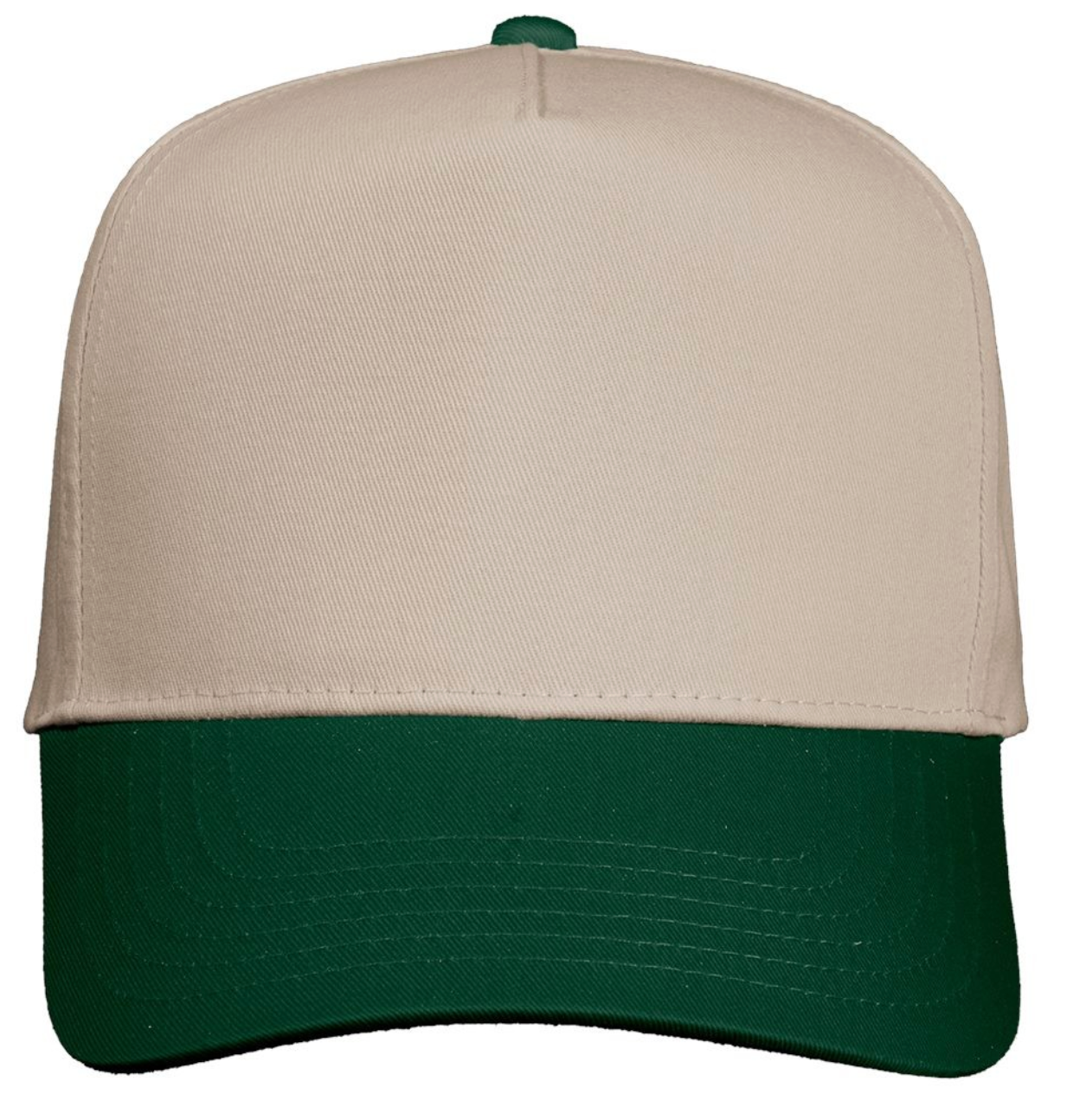 Canvas/Forest Green 5 Panel Twill Hat