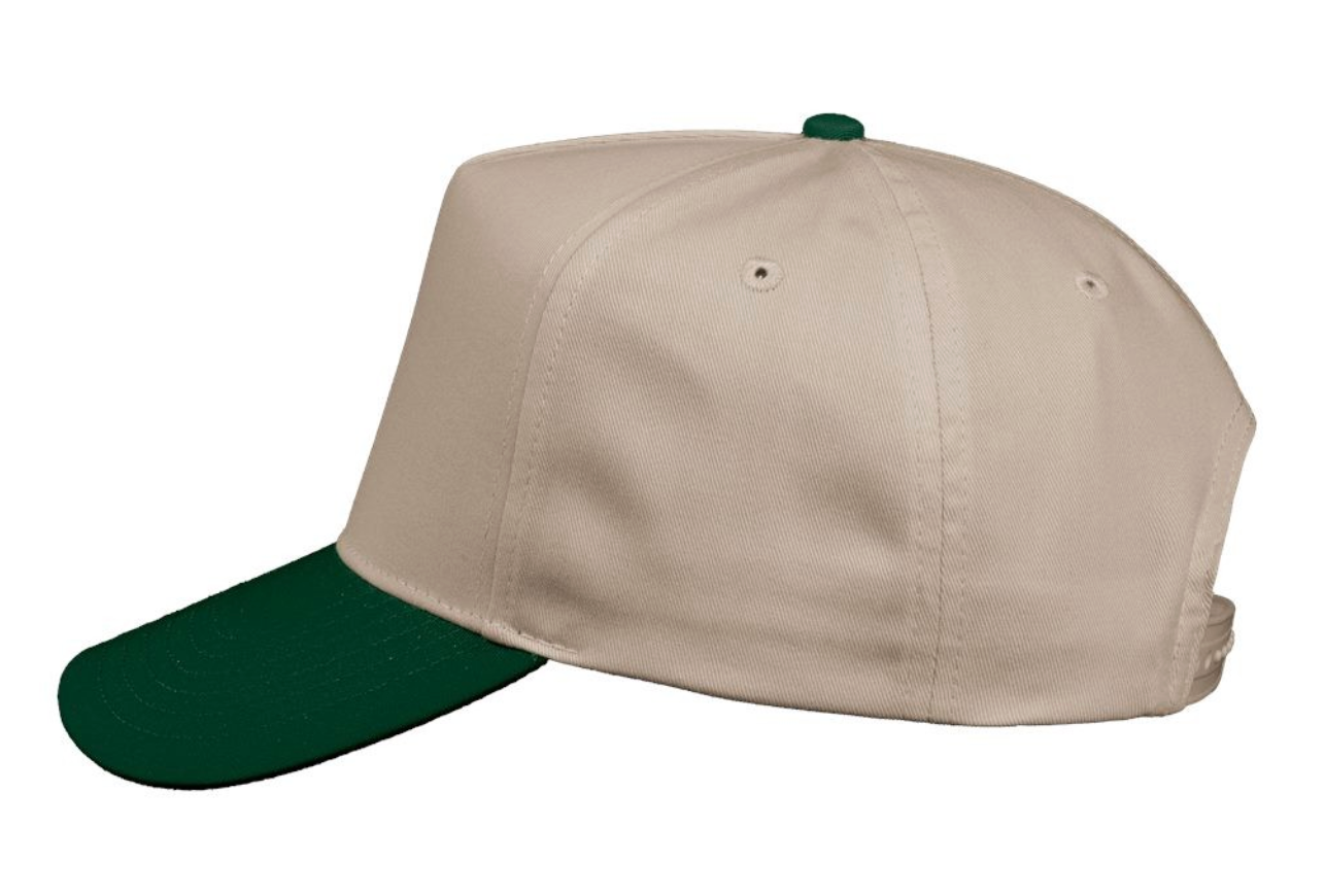 Canvas/Forest Green 5 Panel Twill Hat