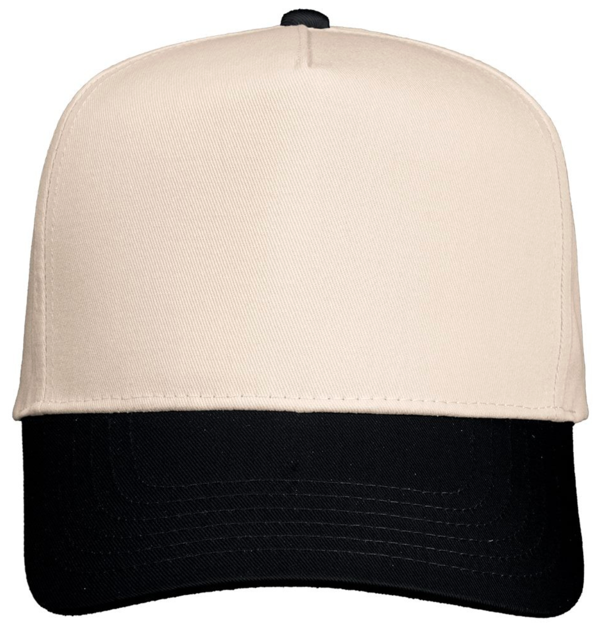 Canvas/Black 5 Panel Twill Hat