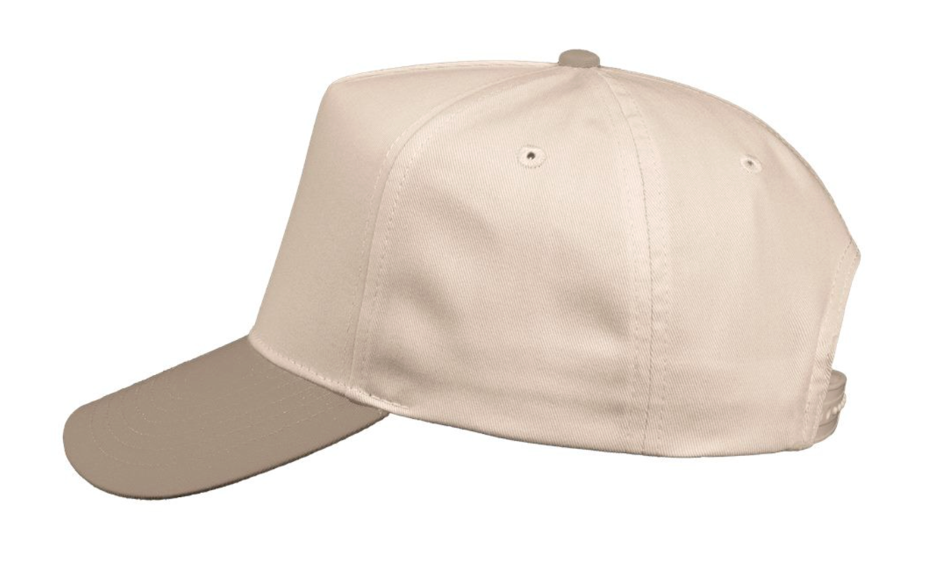 Canvas/ Khaki 5 Panel Twill Hat