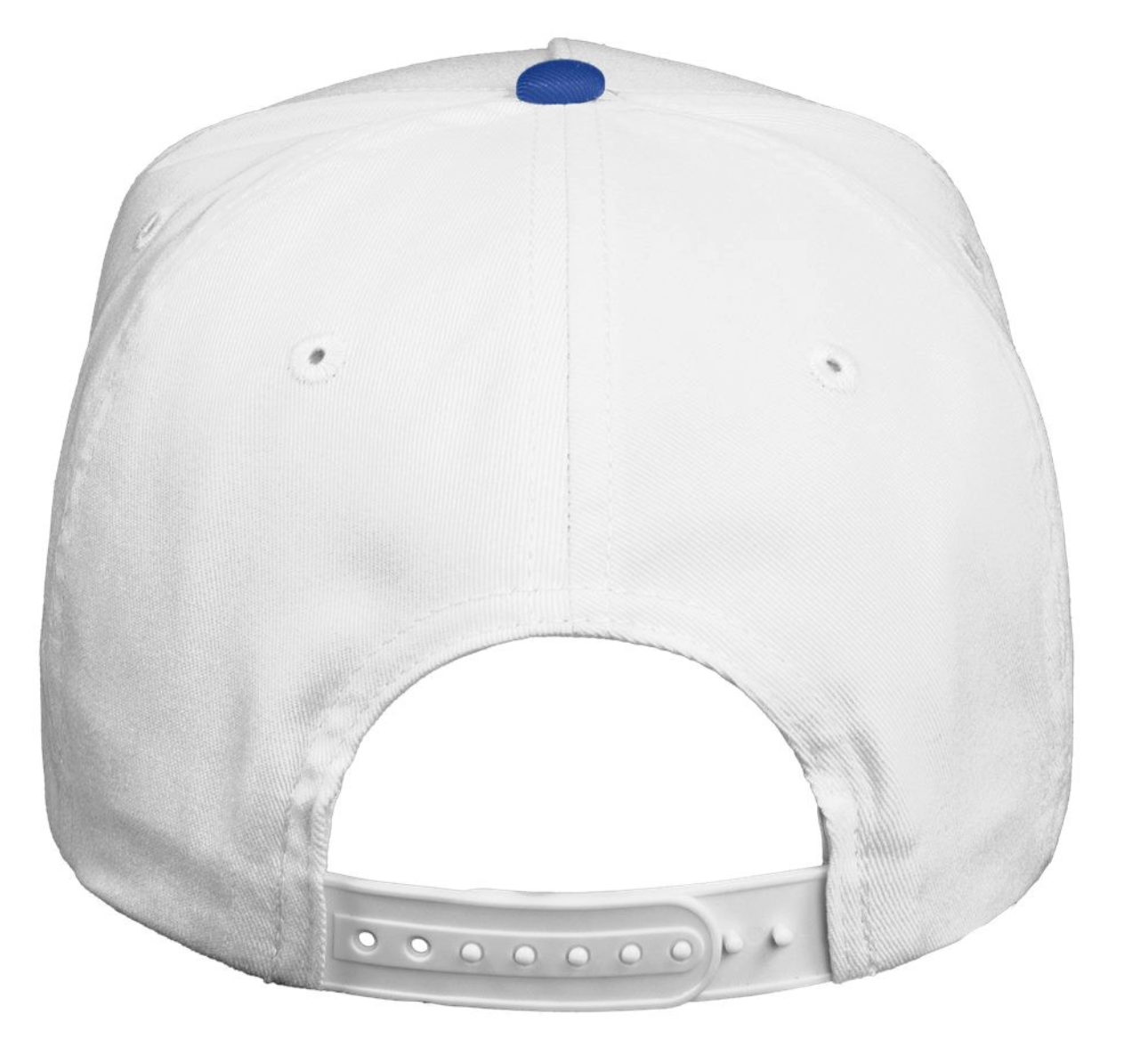 White/ Royal Blue 5 Panel Twill Hat
