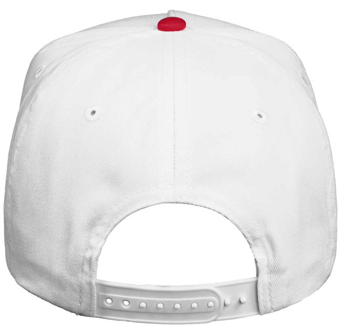 White/ Red 5 Panel Twill Hat