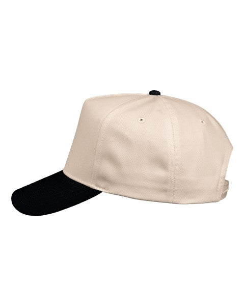 V-Cap 8869 5 Panel Two Tone Black/Cream