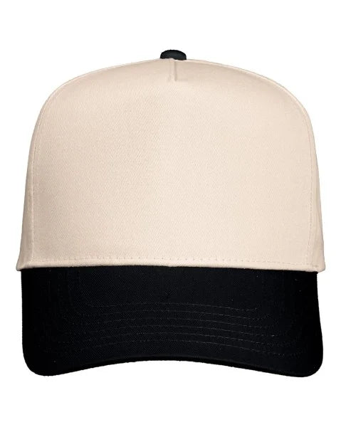 V-Cap 8869 5 Panel Two Tone Black/Cream