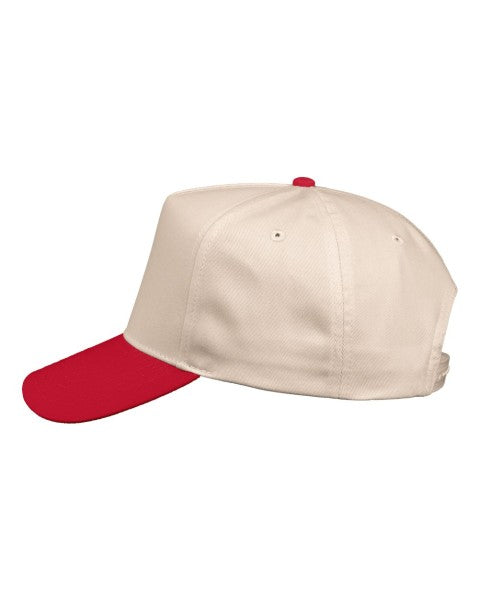 V-Cap 8869 5 Panel Two Tone Red/Cream