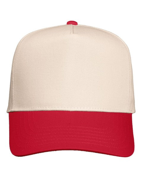 V-Cap 8869 5 Panel Two Tone Red/Cream