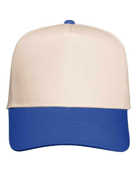 V-Cap 8869 5 Panel Two Tone Royal Blue/Cream
