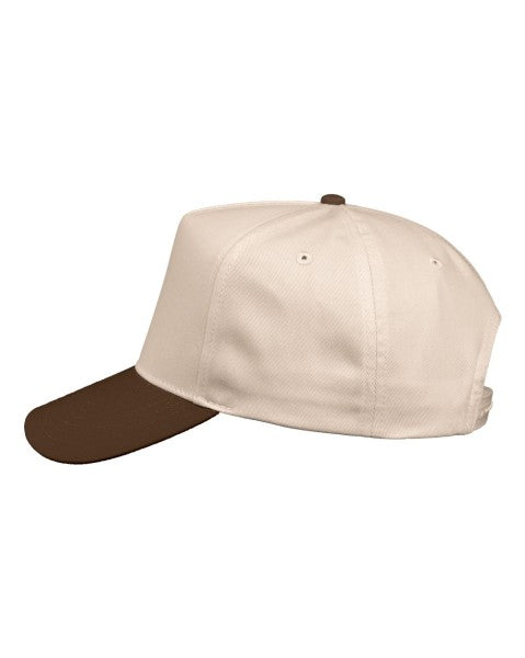 V-Cap 8869 5 Panel Two Tone Royal Brown/Cream