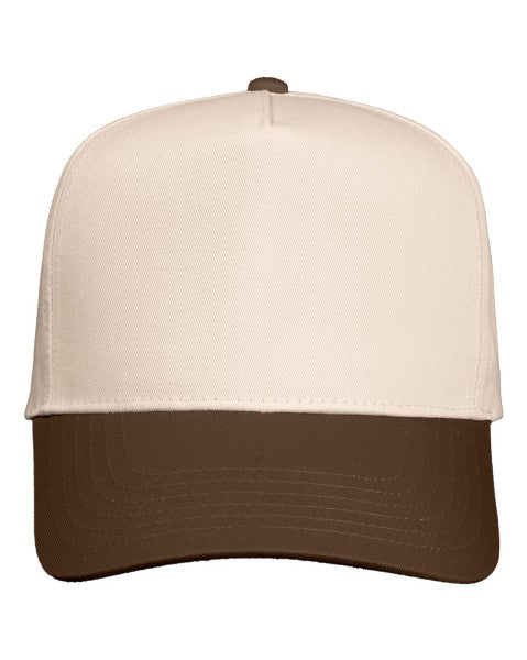 V-Cap 8869 5 Panel Two Tone Royal Brown/Cream