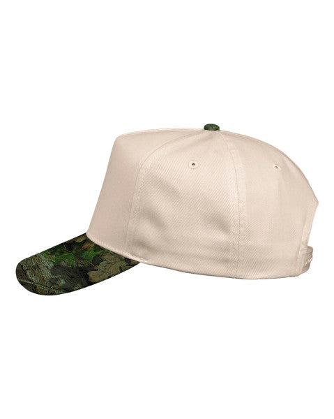 V-Cap 8869 5 Panel Two Tone Royal Foliage/Cream