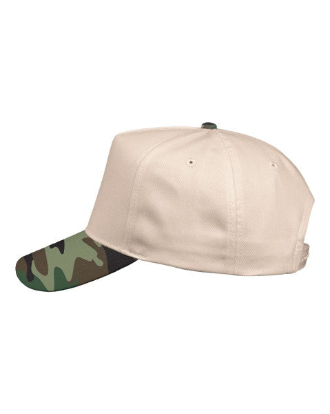 V-Cap 8869 5 Panel Two Tone Royal Camo/Cream