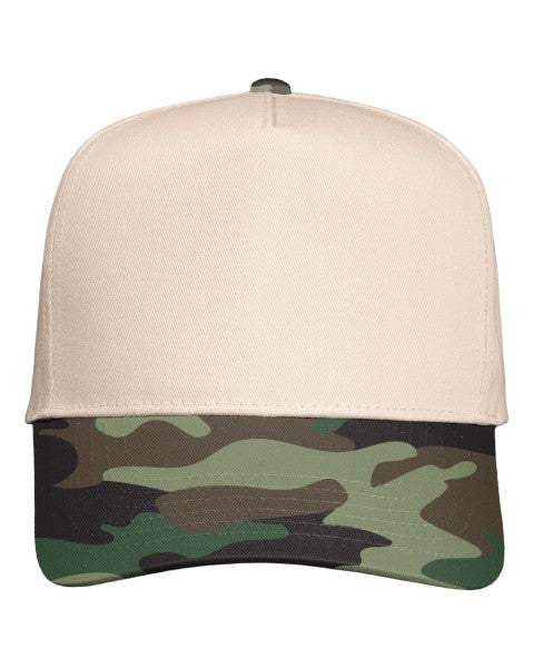 V-Cap 8869 5 Panel Two Tone Royal Camo/Cream