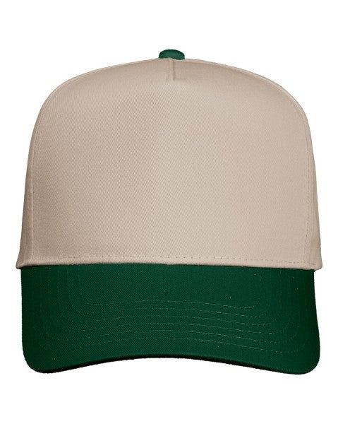 V-Cap 8869 5 Panel Two Tone Forest/Cream