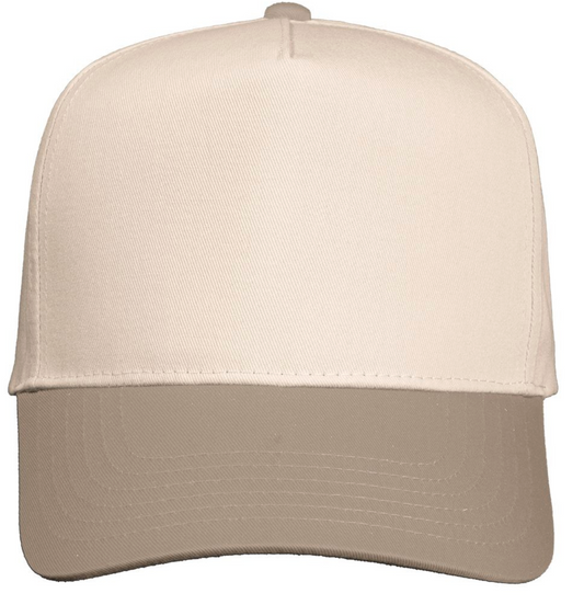 Canvas/ Khaki 5 Panel Twill Hat